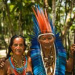 Indian, Indigenous couple, Dessano Tribe, Tupe Community, Manaus, Amazonia, Amazonas, Brazil