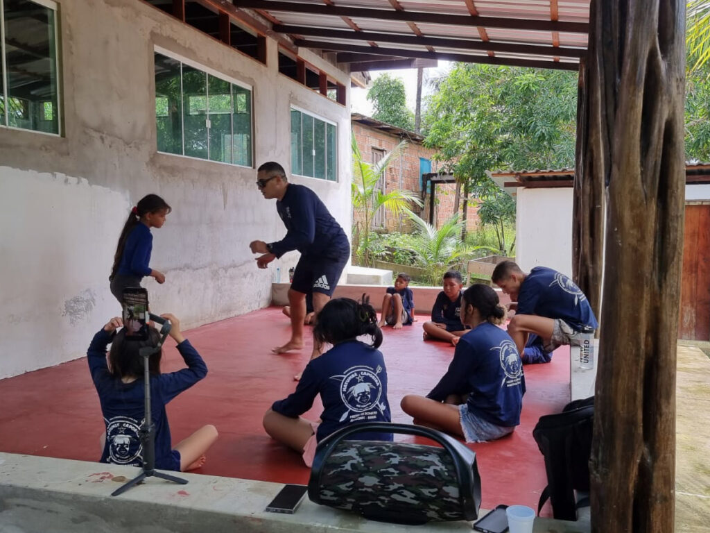 Capoeira on the private schooling area of the Association.